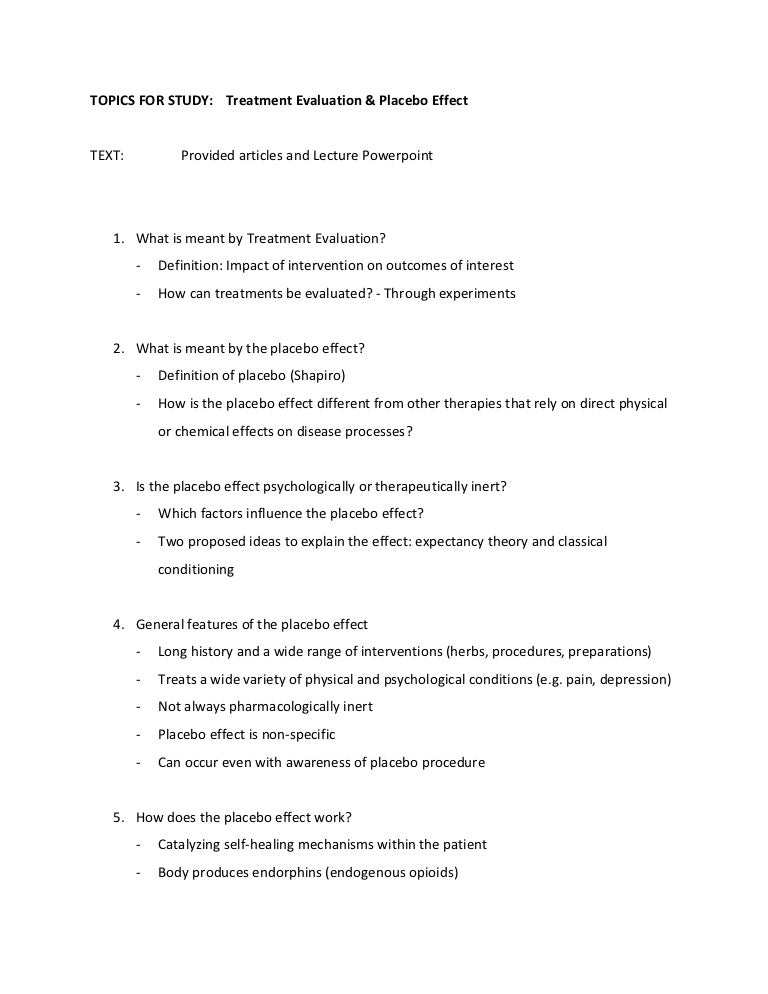 Placebo effect essay the placebo effect occurs when